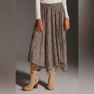 EUC Anthropologie A-Line Midi Skirt (Black/Tan) // Size XL
